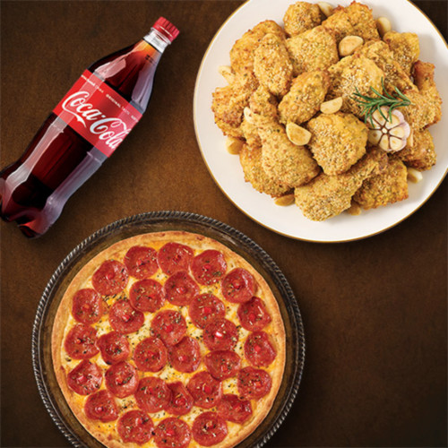 남해마늘바사삭+페퍼로니 시카고피자+콜라1.25L