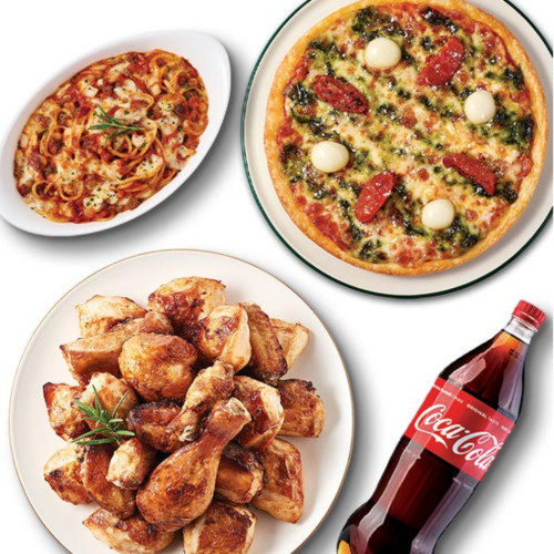 오리지널+바질토마토피자(8인치)+볼로네제+콜라1.25L