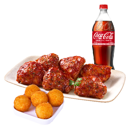(6PCS)싸이 바비큐+치즈볼(오)+콜라1.25L