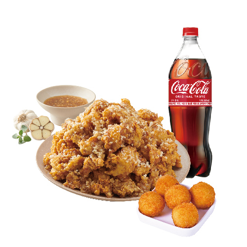(순살)알싸한마늘치킨+오리지널치즈볼+콜라1.25L