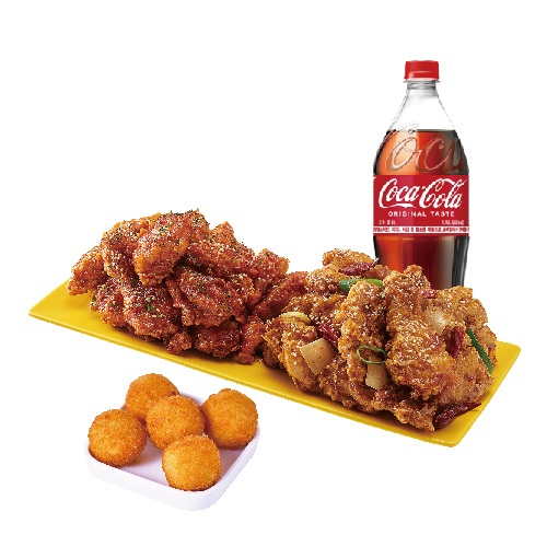 (순살)반반치킨(양념/깐풍)+오리지널치즈볼+콜라1.25L