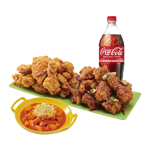 (순살)반반치킨(후라이드/깐풍)+떡볶이+콜라1.25L