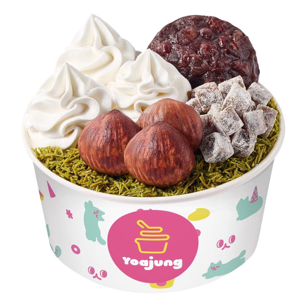 요거트아이스크림+말차카다이프+흑당모찌+통단팥+보늬밤