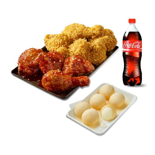 황올반+BBQ양념반+크림치즈볼+콜라1.25L