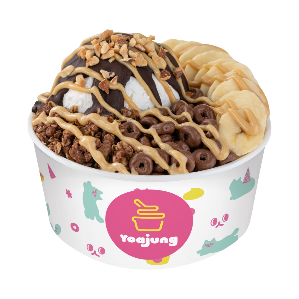 "달콤활력그릭조합"고단백 그릭요거트+초코쉘+초코그래놀라+초코링+바나나+땅콩버터+아몬드분태