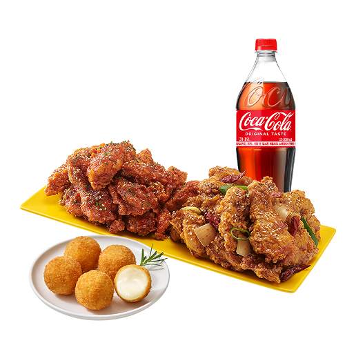 (순살/뼈)반반치킨(양념/깐풍)+오리지널치즈볼+콜라1.25L