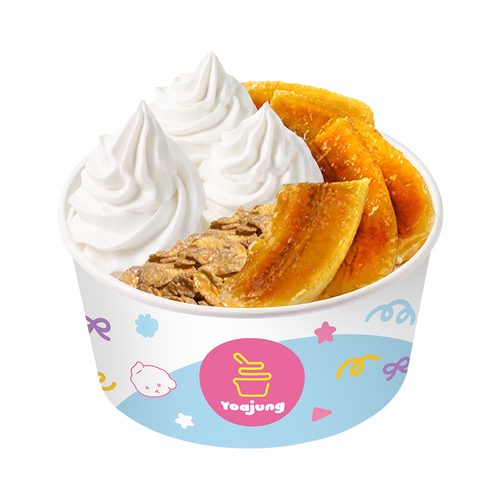 프리미엄 토핑 빠작 바나나 브륄레 +요거트아이스크림+콘푸로스트+꿀