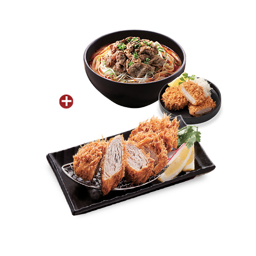 카라이 우동 세트 + 24겹 카사네 카츠 세트
