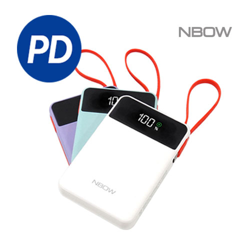 엔보우 PD 10000mAh 케이블일체형 보조배터리 P10 이미지