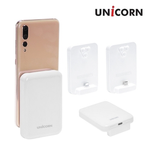 [유니콘] 5000mAh 일체형 도킹형 흡착식 갤럭시용 아이폰용 미니 보조배터리 PB-VC5000 이미지