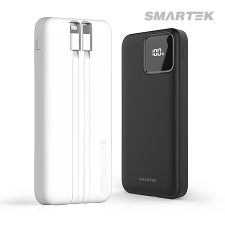 스마텍 20w 10,000mAh 2in1 케이블 일체형 보조배터리 STPB-CB1 이미지