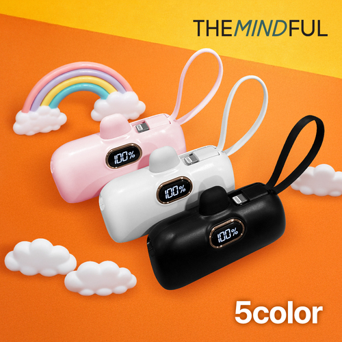 더마인드풀 초고속 PD 22.5w 2in1 도킹형 5000mah 보조배터리 색상 5종 이미지