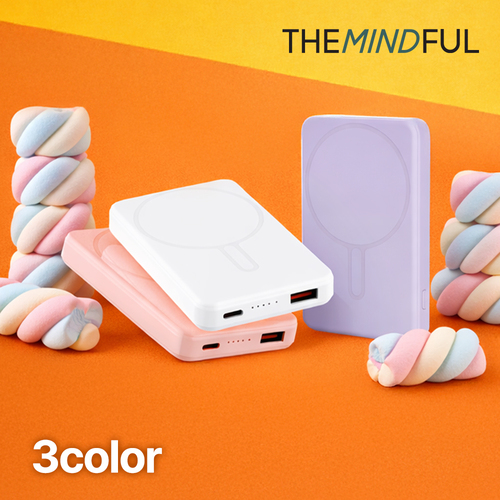 더마인드풀 5000mAh PD 22.5W 초고속 맥세이프 보조배터리 색상 3종 이미지